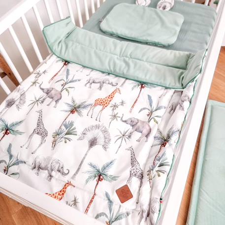 Couverture plaid réversible safari Safari, vert, gris, blanc 2 - vertbaudet enfant 