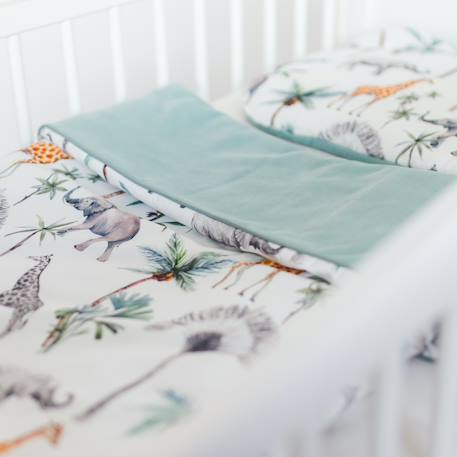 Couverture plaid réversible safari Safari, vert, gris, blanc 4 - vertbaudet enfant 