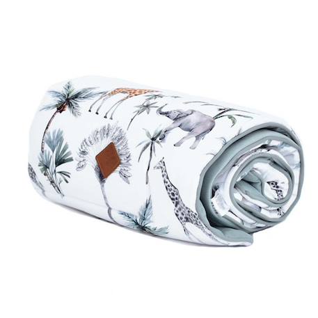 Couverture plaid réversible safari Safari, vert, gris, blanc 1 - vertbaudet enfant 