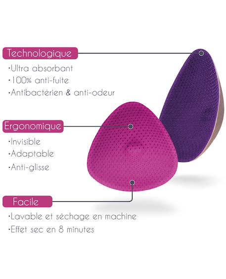 Coussinets d'allaitement lavables Fuschia+Violet 4 - vertbaudet enfant 