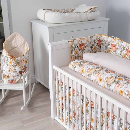 Ma première cape de bain en coton et bambou néo vintage Néo vintage imprimé floral, beige, blanc 6 - vertbaudet enfant 