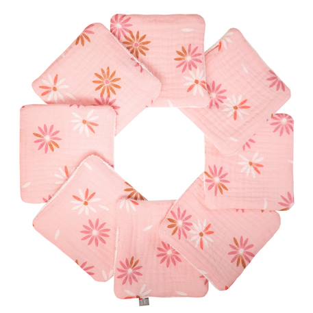 Lingettes bébé lavables 8 pièces Rosella imprimé floral, rose 1 - vertbaudet enfant 