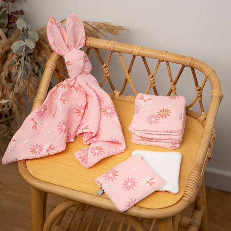 Lingettes bébé lavables 8 pièces Rosella imprimé floral, rose 2 - vertbaudet enfant 