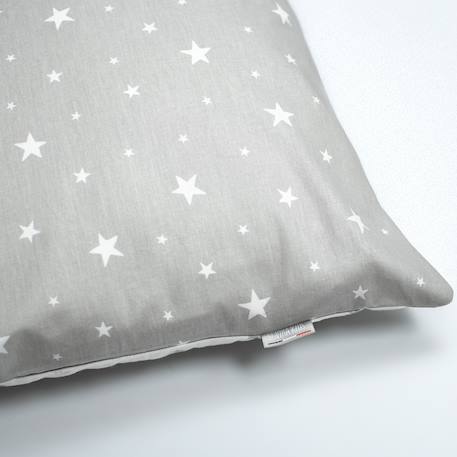 Taie d'oreiller en coton réversible stella Stella, imprimé étoiles blanc, gris 5 - vertbaudet enfant 