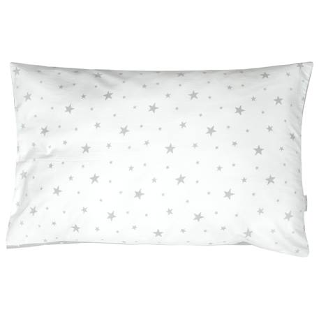 Taie d'oreiller en coton réversible stella Stella, imprimé étoiles blanc, gris 1 - vertbaudet enfant 