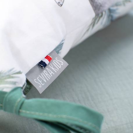 Tour de lit déhoussable et réversible safari Safari, vert, gris, blanc 5 - vertbaudet enfant 