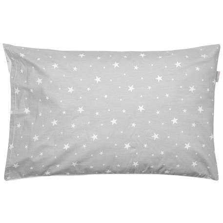 Taie d'oreiller en coton réversible stella Stella, imprimé étoiles blanc, gris 4 - vertbaudet enfant 