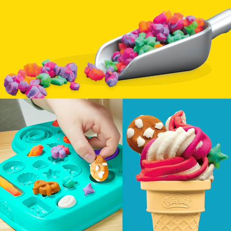 Play-doh coffret mes glaces arc-en-ciel avec pâte à modeler Multicolore 6 - vertbaudet enfant 
