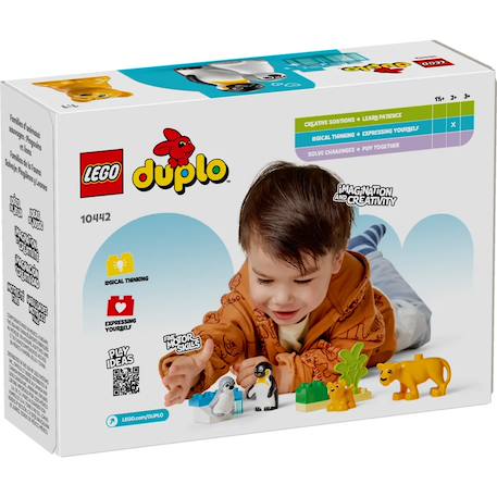 Duplo familles d'animaux sauvages : pingouins et lions 10442 Multicolore 6 - vertbaudet enfant 
