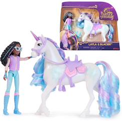 Jouet-Poupons et poupées-Poupées mannequins et accessoires-Unicorn academy licorne glacier et poupée mannequin layla