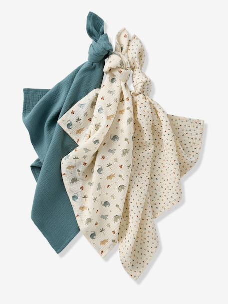 Lot de 3 langes en gaze de coton MINISAURUS multicolore 2 - vertbaudet enfant 