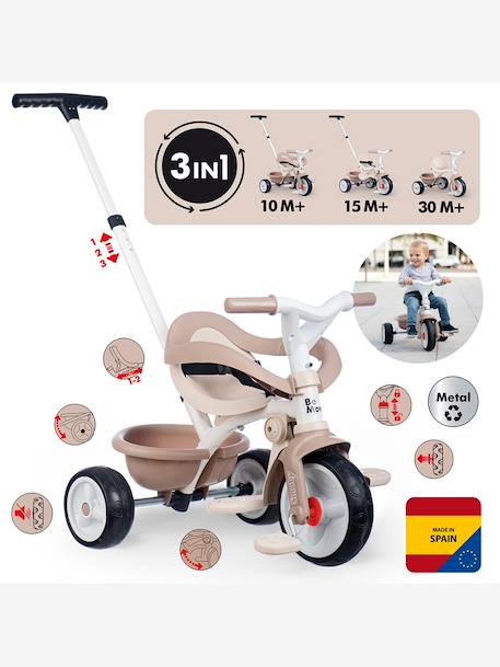 Tricyle Be Move Confort - beige+rose 2 - vertbaudet enfant 