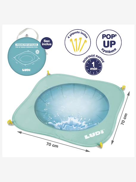 Piscine de plage Pop up multicolore 2 - vertbaudet enfant 