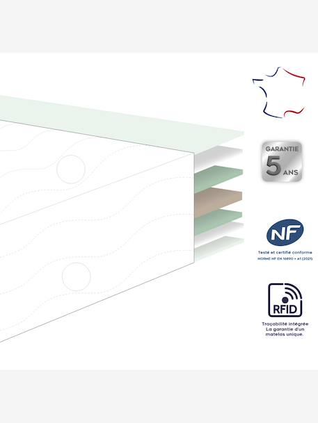 Matelas bébé Dodococo déhoussable blanc 4 - vertbaudet enfant 
