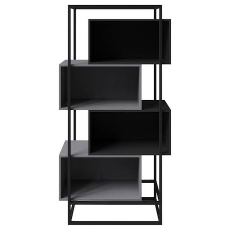 Bibliothèque minecraft à 4 compartiments ouverts cadre métallique Gris - noir 3 - vertbaudet enfant 