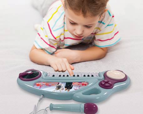 Piano électronique la reine des neiges avec effets lumineux et microphone Bleu 4 - vertbaudet enfant 