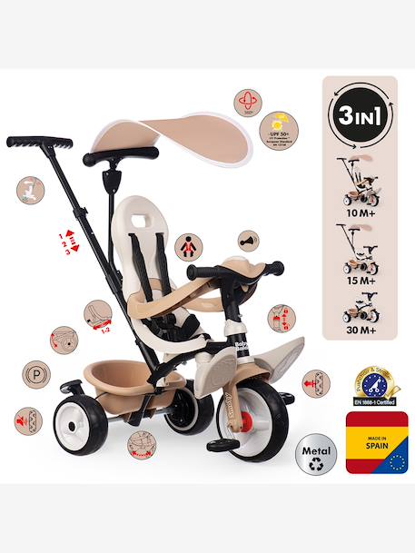 Tricycle Baby Balade plus - beige 4 - vertbaudet enfant 