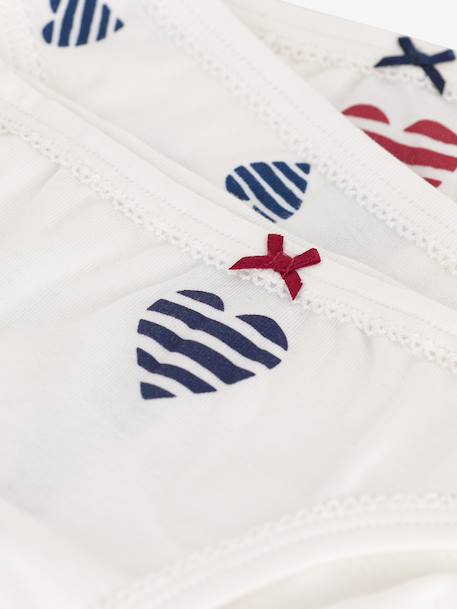 Lot de 3 culottes enfant en coton imprimé coeurs blanc 3 - vertbaudet enfant 