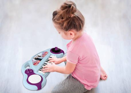Piano électronique la reine des neiges avec effets lumineux et microphone Bleu 2 - vertbaudet enfant 