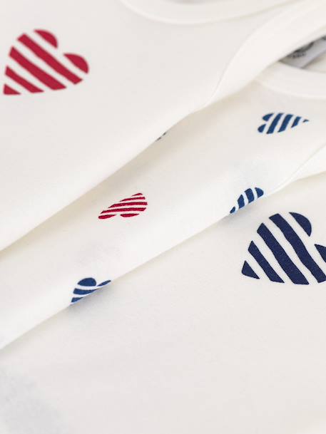 Lot de 3 bodies sans manches coeurs rayés bébé Petit Bateau blanc 3 - vertbaudet enfant 