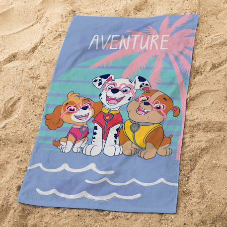 Serviette de bain et de plage imprimée 100% coton, pat patrouille sunset Parme 2 - vertbaudet enfant 
