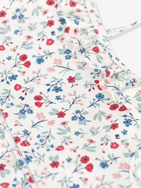 Maillot de bain 2 pièces fleuri fille blanc 3 - vertbaudet enfant 