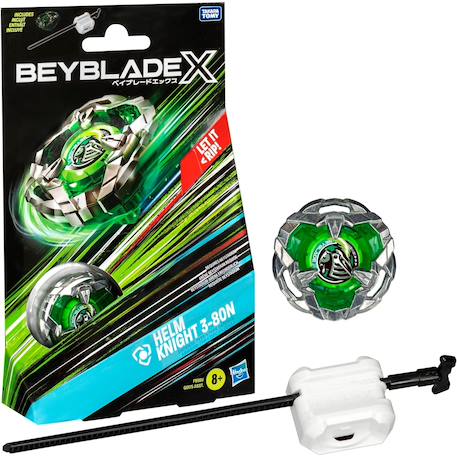 Beyblade x, starter pack avec toupie de compétition helm knight 3-80n et lanceur Vert 1 - vertbaudet enfant 