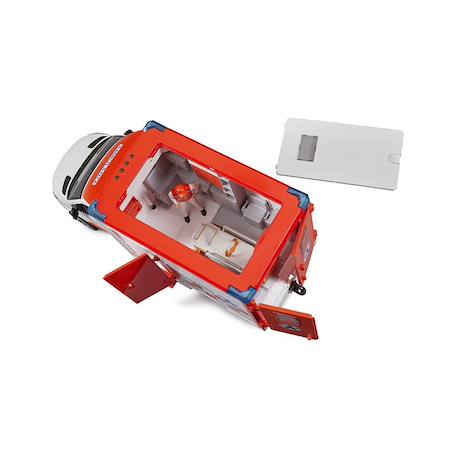 Véhicule ambulance mercedes benz sprinter avec conducteur et module son et lumière Rouge et blanc 5 - vertbaudet enfant 