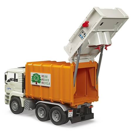 Camion poubelle man tga Blanc et orange 4 - vertbaudet enfant 