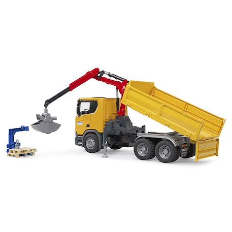 Camion de chantier scania super 560r avec grue et 2 palettes Jaune 3 - vertbaudet enfant 
