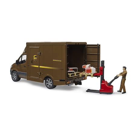 Camion ups mercedes benz sprinter avec conducteur et accessoires Multicolore 5 - vertbaudet enfant 