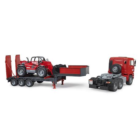 Camion surbaissé man tga avec chargeur télescopique manitou Rouge 4 - vertbaudet enfant 