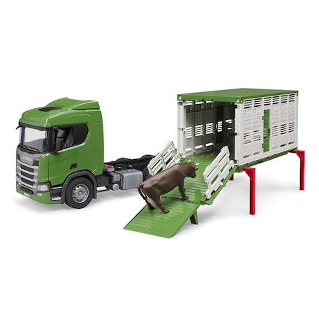 Camion de transport d'animaux scania super 560r avec 1 bœuf Vert 4 - vertbaudet enfant 