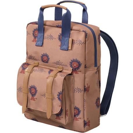 Sac à dos bébé lion Ecru, marron, rouge+Marron, bleu+Ocre, noir, blanc+Vert d'eau, marron, écru+Vert, bleu, écru 4 - vertbaudet enfant 