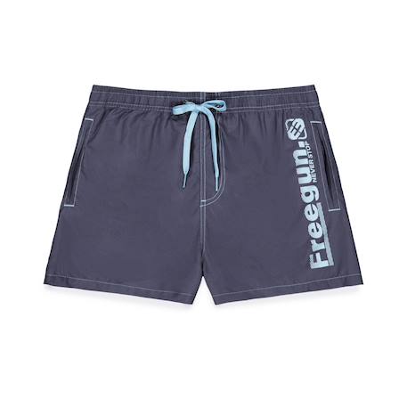 Boardshort court  avec ceinture demi-élastiquée Bleu/gris 1 - vertbaudet enfant 