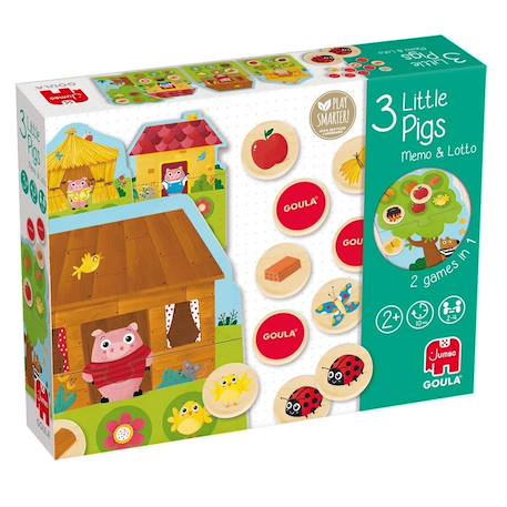 Mémo et loto des 3 petits cochons Vert 1 - vertbaudet enfant 