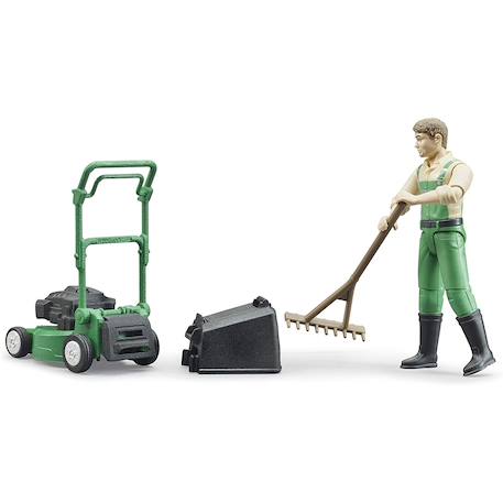 Bworld jardinier avec tondeuse à gazon et outils de jardinage Vert 5 - vertbaudet enfant 