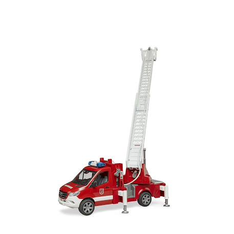 Camion pompier mercedes benz sprinter avec échelle, pompe à eau et module son et lumière Rouge 4 - vertbaudet enfant 