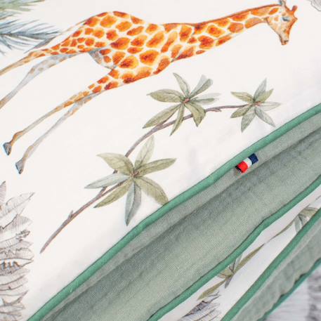 Grande cape de bain en coton et bambou safari Safari, vert, gris, blanc 6 - vertbaudet enfant 