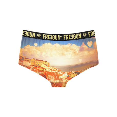 Lot de 2 shortys  romantic cities orange Beige/noir 5 - vertbaudet enfant 