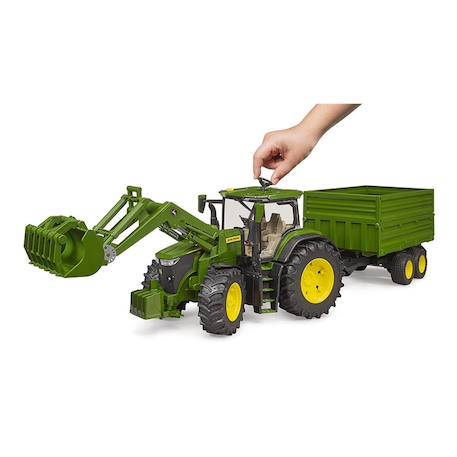 John deere 7r avec chargeur avant et remorque avec attelage tandem Vert 3 - vertbaudet enfant 