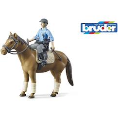 Jouet-Jeux d'imagination-Bworld policier à cheval