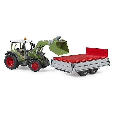 Fendt vario 211 avec chargeur frontal et remorque à ridelle Vert 3 - vertbaudet enfant 
