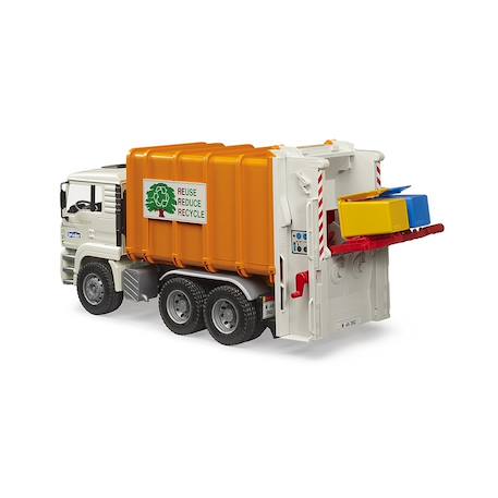 Camion poubelle man tga Blanc et orange 3 - vertbaudet enfant 