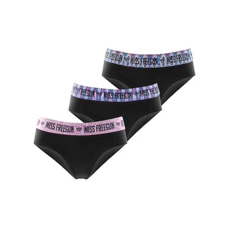 Lot de 3 culottes  en coton ethnik Noir/rose/bleu 1 - vertbaudet enfant 