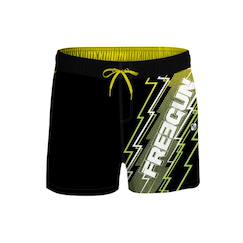 -Boardshort court  ceinture demi-élastiquée eclair