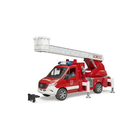Camion pompier mercedes benz sprinter avec échelle, pompe à eau et module son et lumière Rouge 2 - vertbaudet enfant 