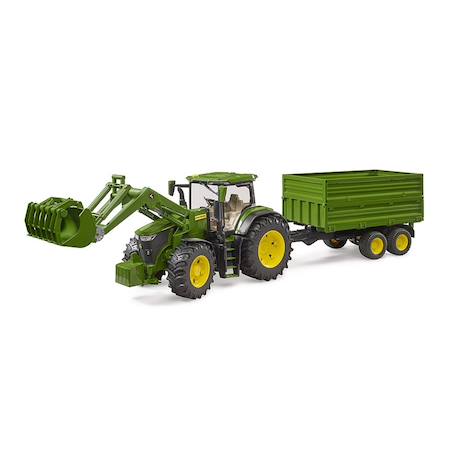 John deere 7r avec chargeur avant et remorque avec attelage tandem Vert 1 - vertbaudet enfant 