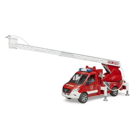Camion pompier mercedes benz sprinter avec échelle, pompe à eau et module son et lumière Rouge 3 - vertbaudet enfant 