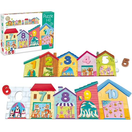 Puzzle chiffres de 1 à 10 Blanc 5 - vertbaudet enfant 